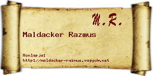 Maldacker Razmus névjegykártya
